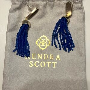 Kendra Scott Gold and Blue Beaded Earrings